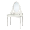Туалетный стол с зеркалом белого цвета из дерева